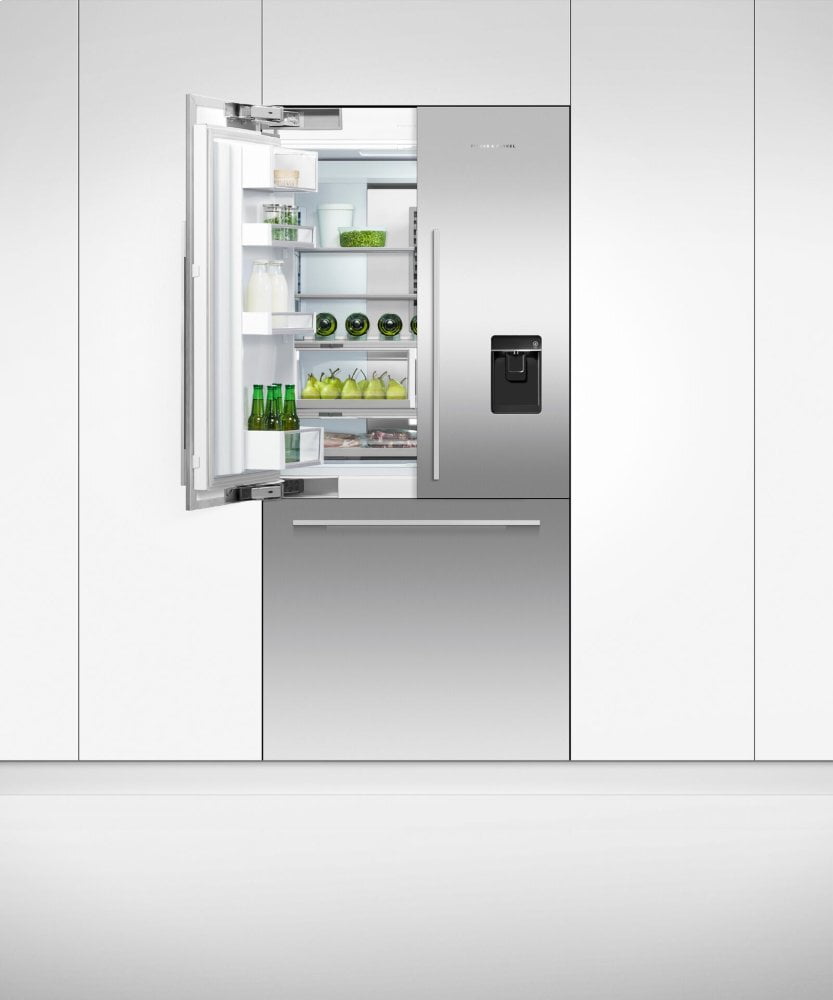 Fisher & Paykel RS36A80U1N Integrated French Door Refrigerator Freezer, 36", Ice & Water