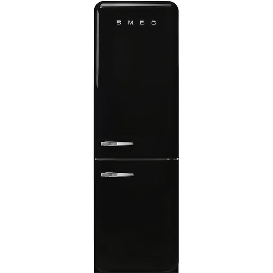 Smeg FAB32URBL3 '50S Style No Frost' Fridge-Freezer, Black, Right Hand Hinge, 60 Cm (Approx 24")