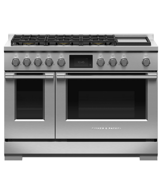 Fisher & Paykel RDV3486GDL Dual Fuel Range, 48", 6 Burners With Griddle
