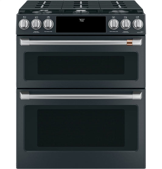 Cafe CGS750P3MD1 Café 30" Smart Slide-In, Front-Control, Gas Double-Oven Range With Convection