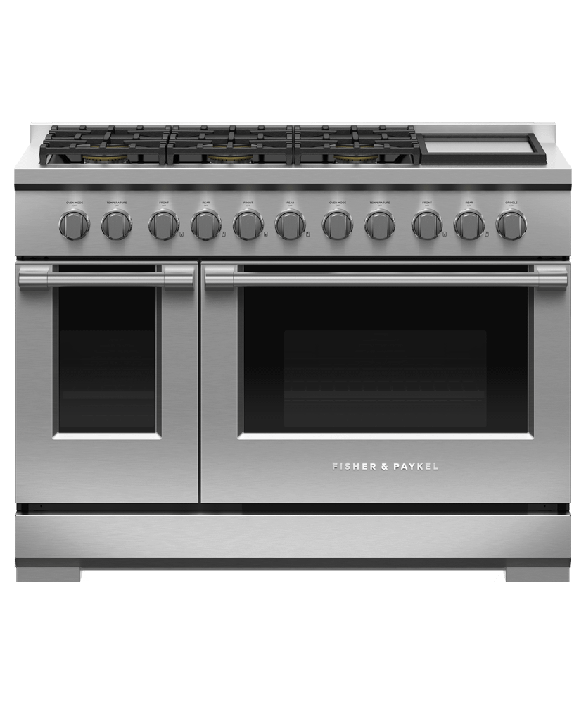 Fisher & Paykel RGV3486GDL Gas Range, 48", 6 Burners With Griddle