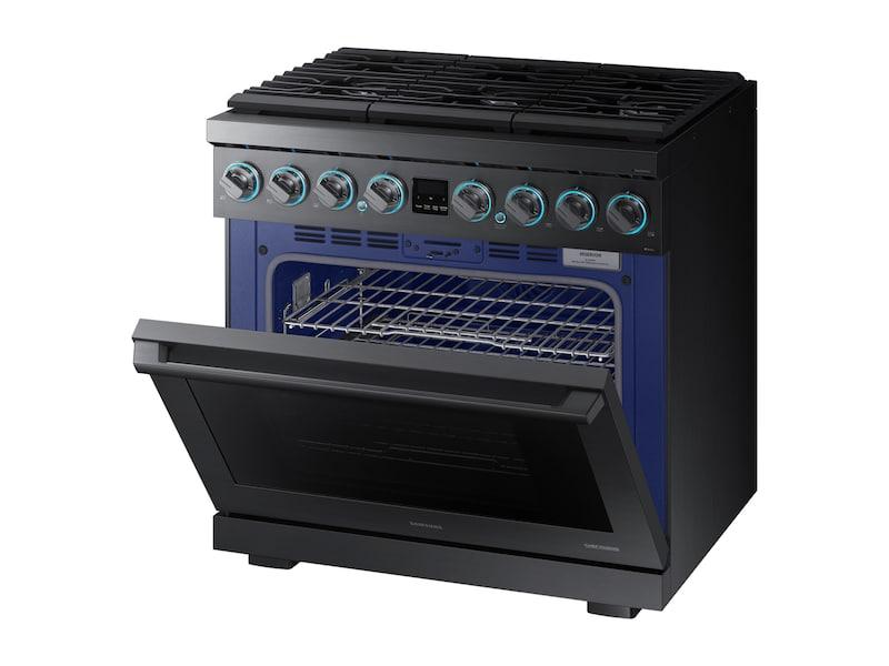 Samsung NY36R9966PM 6.3 Cu. Ft. 36" Chef Collection Professional Dual Fuel Range In Black Stainless Steel