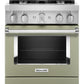 Kitchenaid KFDC500JAV Kitchenaid® 30'' Smart Commercial-Style Dual Fuel Range With 4 Burners - Avocado Cream