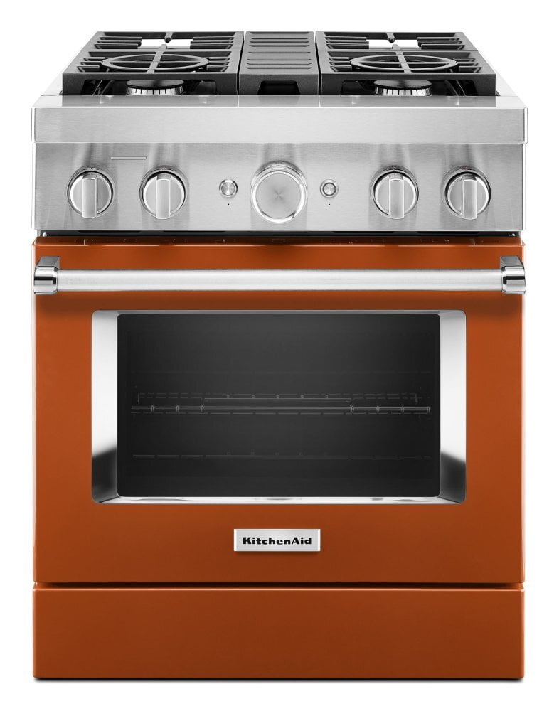 Kitchenaid KFDC500JSC Kitchenaid® 30'' Smart Commercial-Style Dual Fuel Range With 4 Burners - Scorched Orange