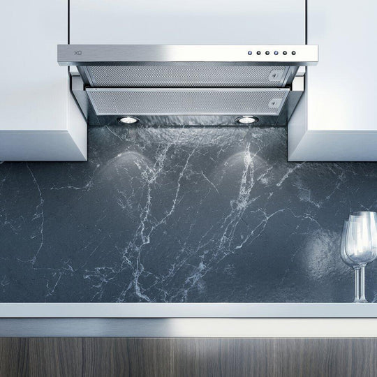 Xo Appliance XOC36SC 36" 600/395 Cfm Under Cabinet Glide Out Visor Italian Made Stainless