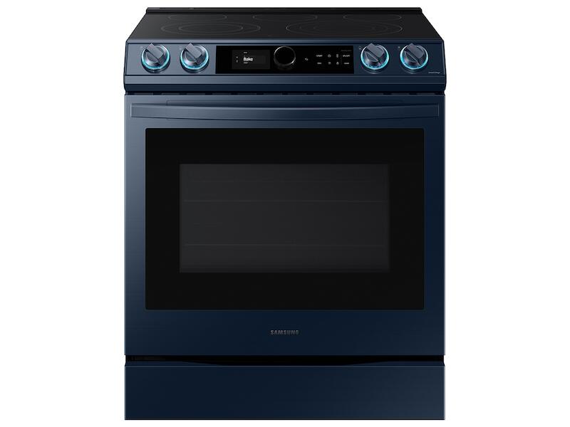 Samsung NE63A8711QN 6.3 Cu. Ft. Smart Bespoke Slide-In Electric Range With Smart Dial & Air Fry In Navy Steel