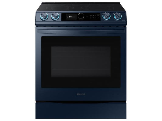 Samsung NE63A8711QN 6.3 Cu. Ft. Smart Bespoke Slide-In Electric Range With Smart Dial & Air Fry In Navy Steel
