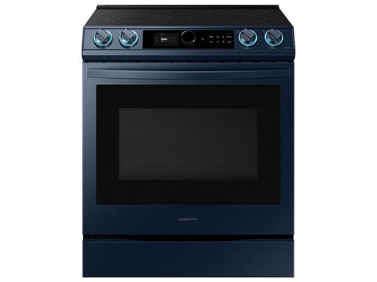 Samsung NE63A8711QN 6.3 Cu. Ft. Smart Bespoke Slide-In Electric Range With Smart Dial & Air Fry In Navy Steel