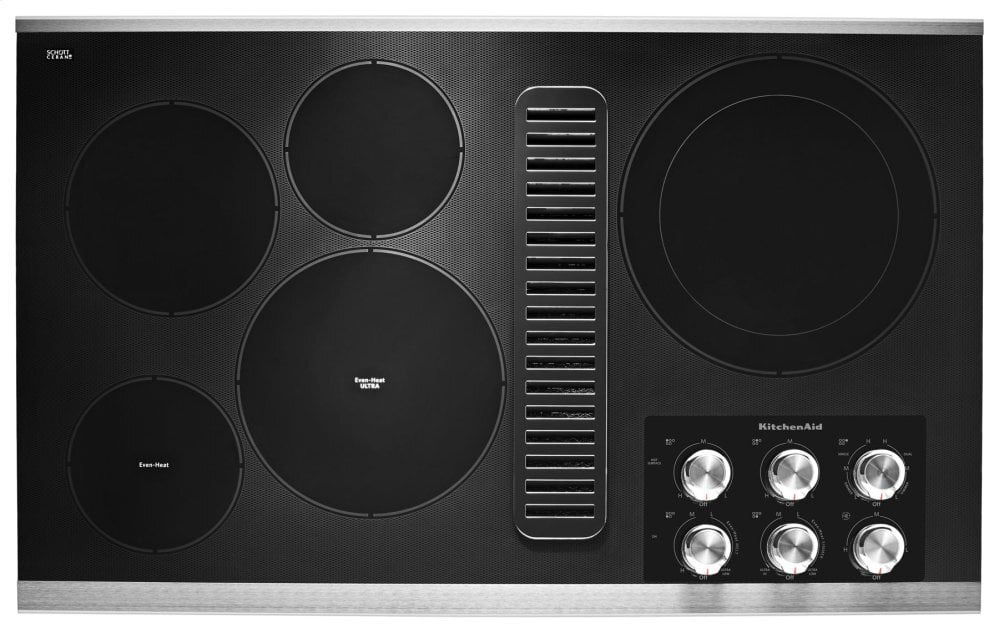Kitchenaid KCED606GSS 36" Electric Downdraft Cooktop With 5 Elements - Stainless Steel