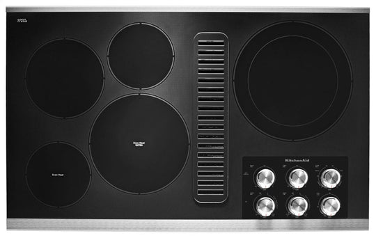 Kitchenaid KCED606GSS 36" Electric Downdraft Cooktop With 5 Elements - Stainless Steel