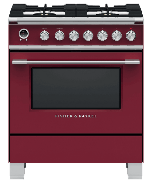 Fisher & Paykel OR30SCG6R1 Dual Fuel Range, 30", 4 Burners, Self-Cleaning