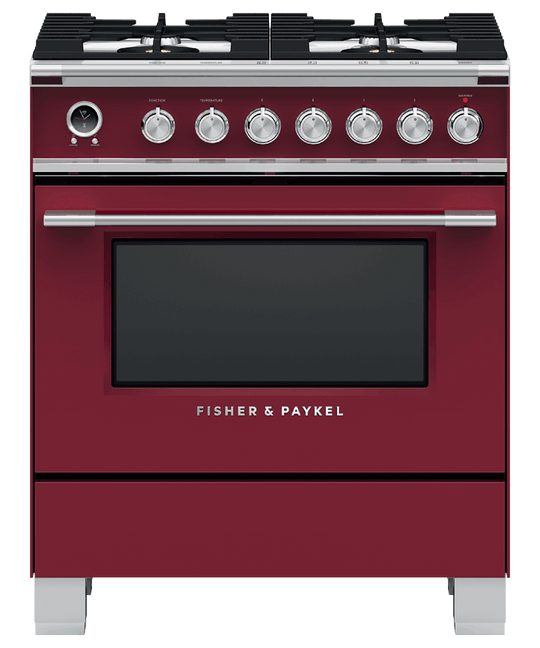 Fisher & Paykel OR30SCG6R1 Dual Fuel Range, 30", 4 Burners, Self-Cleaning