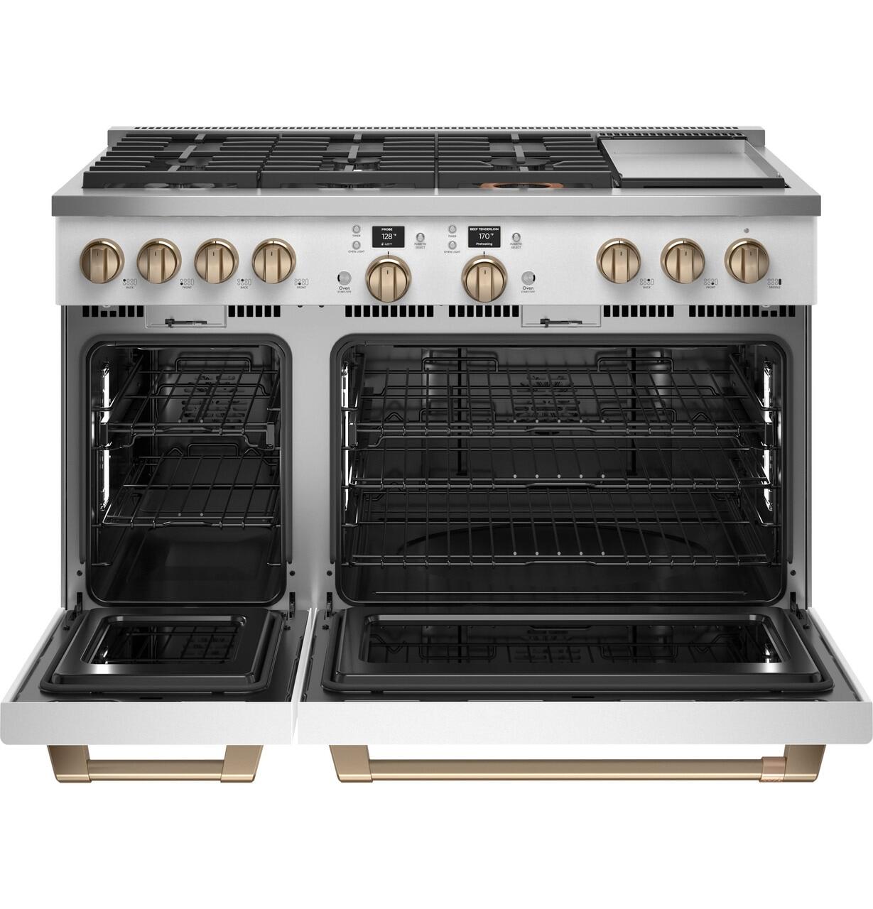 Cafe C2Y486P4TW2 Café™ 48" Smart Dual-Fuel Commercial-Style Range With 6 Burners And Griddle (Natural Gas)