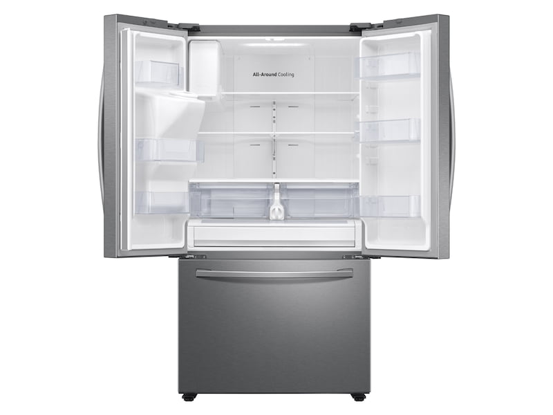 Samsung RF27T5501SR 26.5 Cu. Ft. Large Capacity 3-Door French Door Refrigerator With Family Hub&#8482; And External Water & Ice Dispenser In Stainless Steel