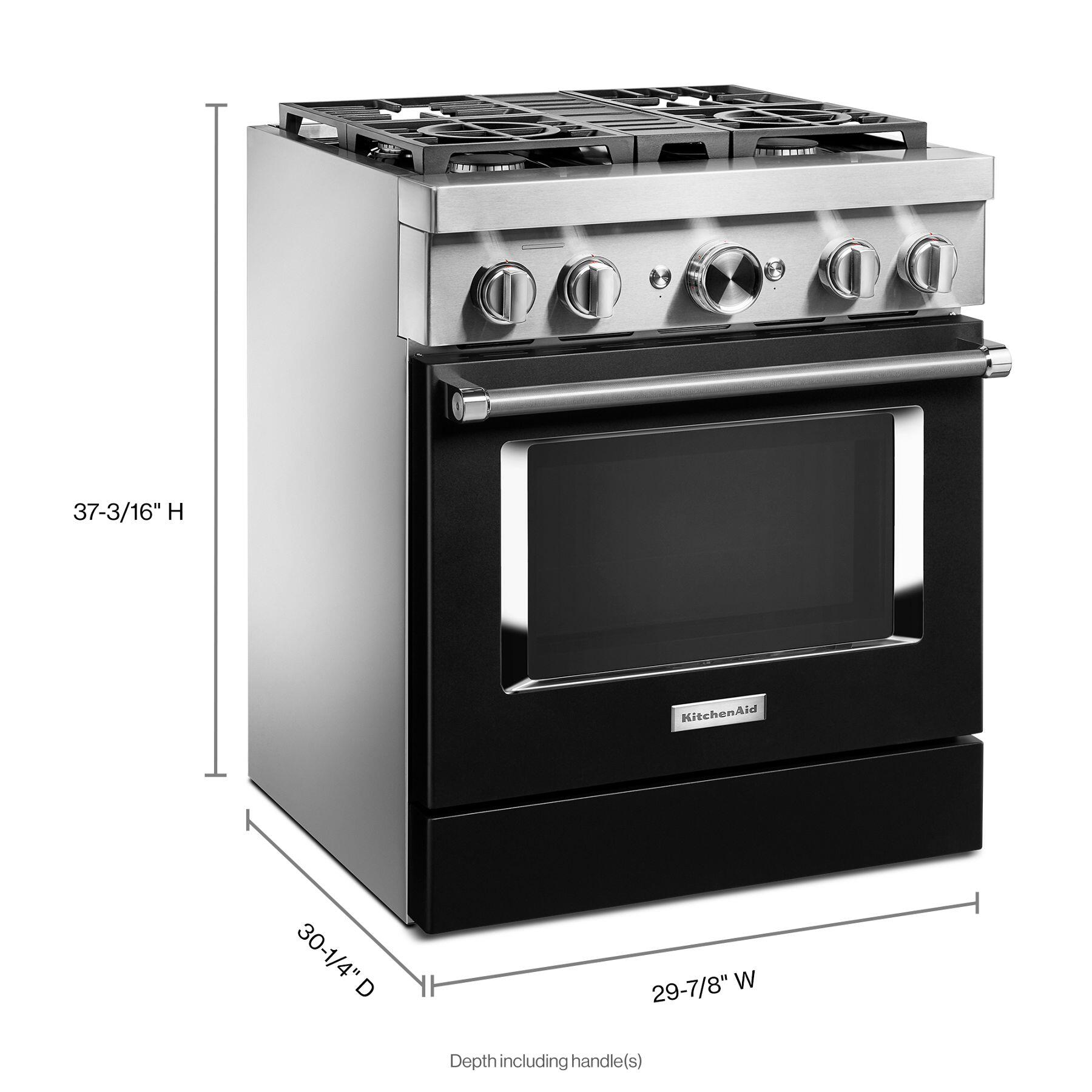Kitchenaid KFDC500JBK Kitchenaid® 30'' Smart Commercial-Style Dual Fuel Range With 4 Burners - Imperial Black