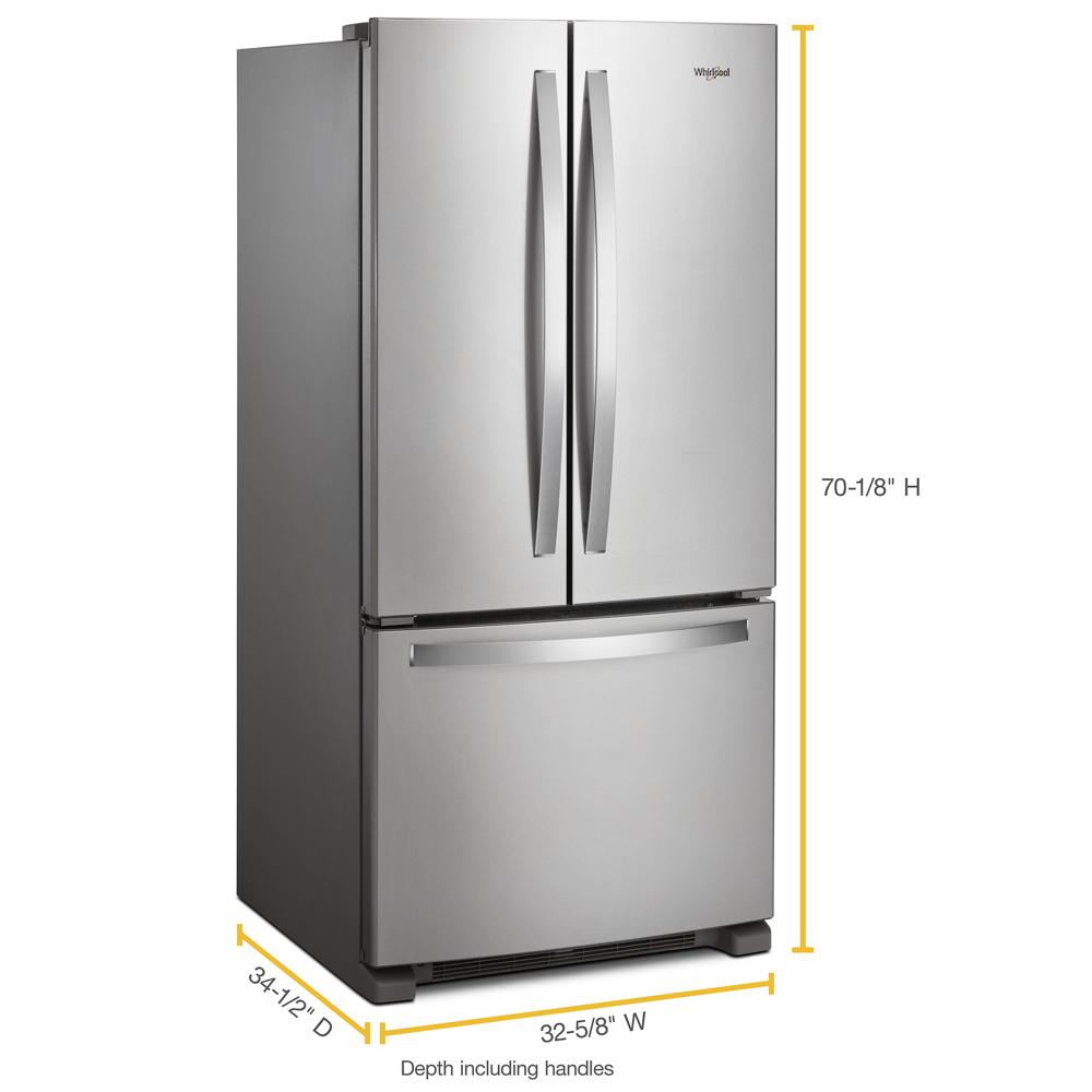 Whirlpool WRFF5333PZ 33-Inch Wide French Door Refrigerator - 22 Cu. Ft.