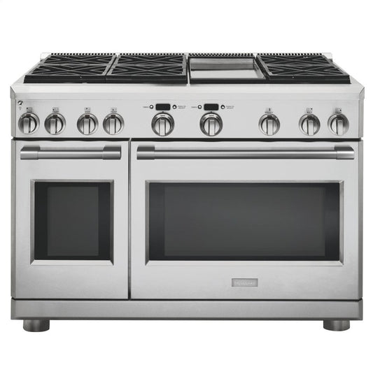 Monogram ZDP486NDNSS Monogram 48" Dual-Fuel Professional Range With 6 Burners And Griddle (Natural Gas)