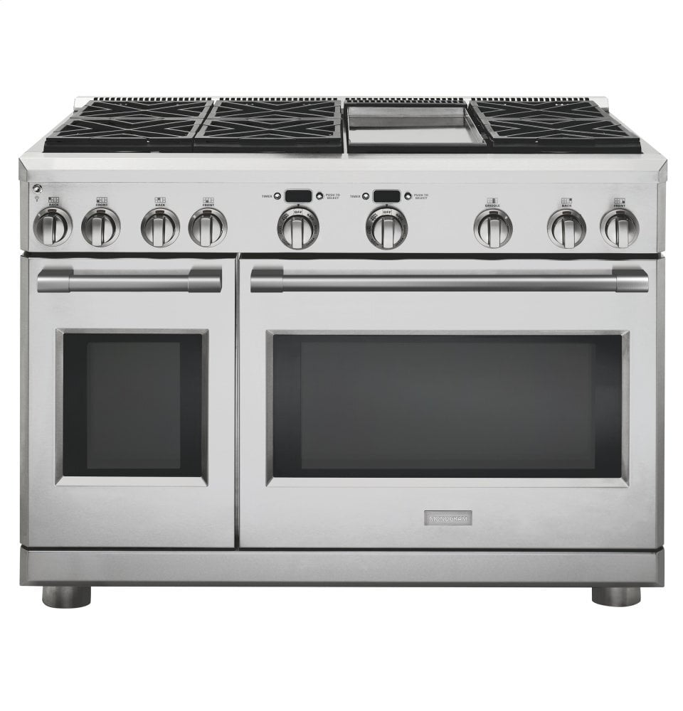 Monogram ZGP486NDNSS Monogram 48" All Gas Professional Range With 6 Burners And Griddle (Natural Gas)