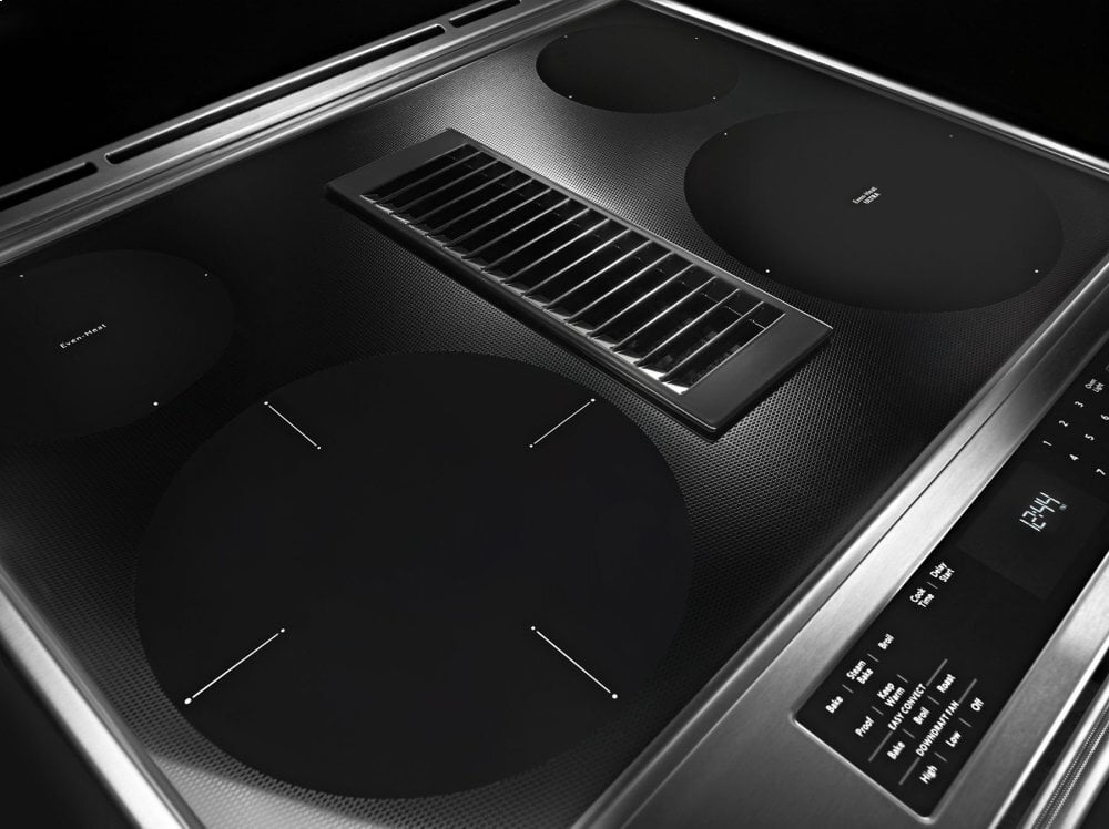 Kitchenaid KSEG950ESS 30-Inch 4-Element Electric Downdraft Slide-In Range - Stainless Steel