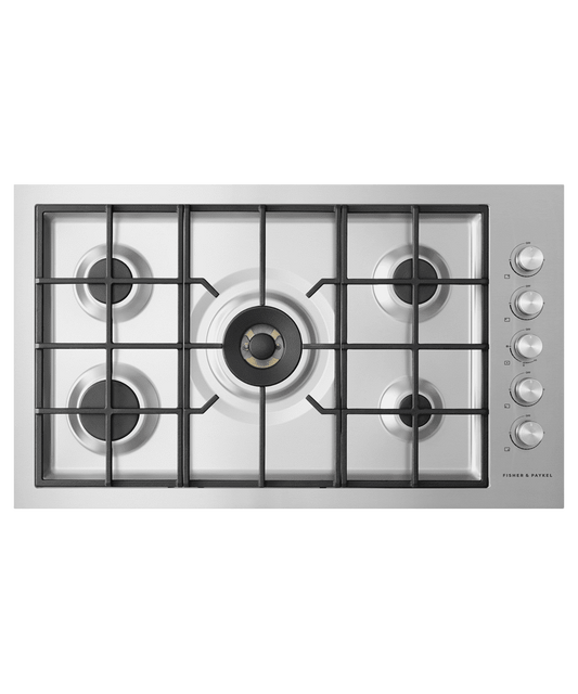 Fisher & Paykel CG365DLPRX2N Gas On Steel Cooktop, 36", Flush Fit, Lpg
