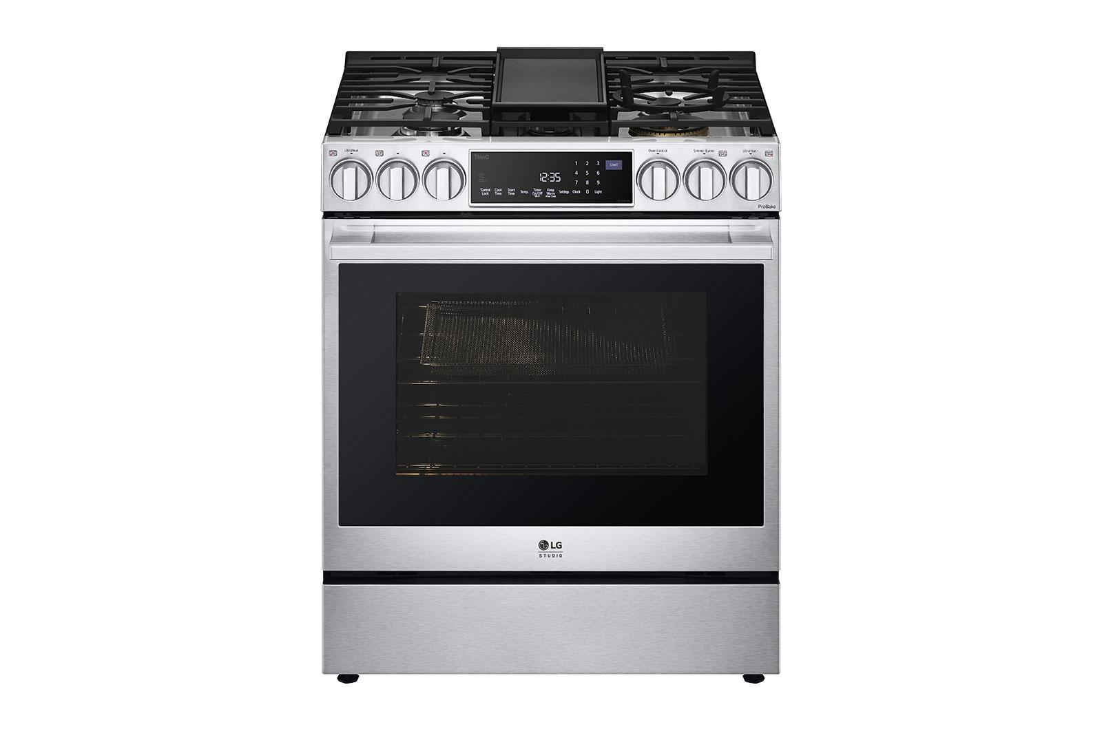 Lg LSGS6338F Lg Studio 6.3 Cu. Ft. Instaview® Gas Slide-In Range With Probake Convection® And Air Fry