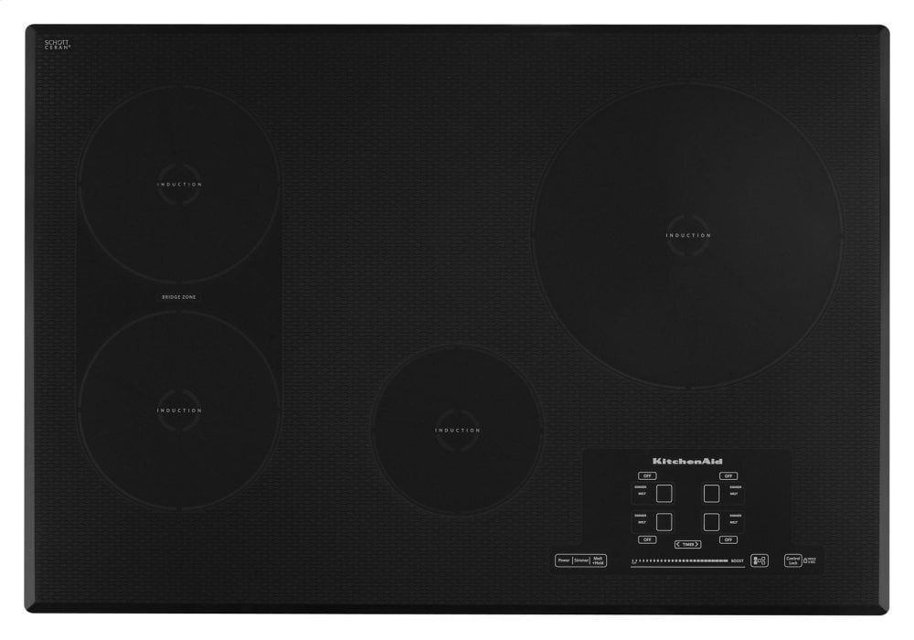 Kitchenaid KICU509XBL 30-Inch 4 Element Induction Cooktop, Architect® Series Ii - Black