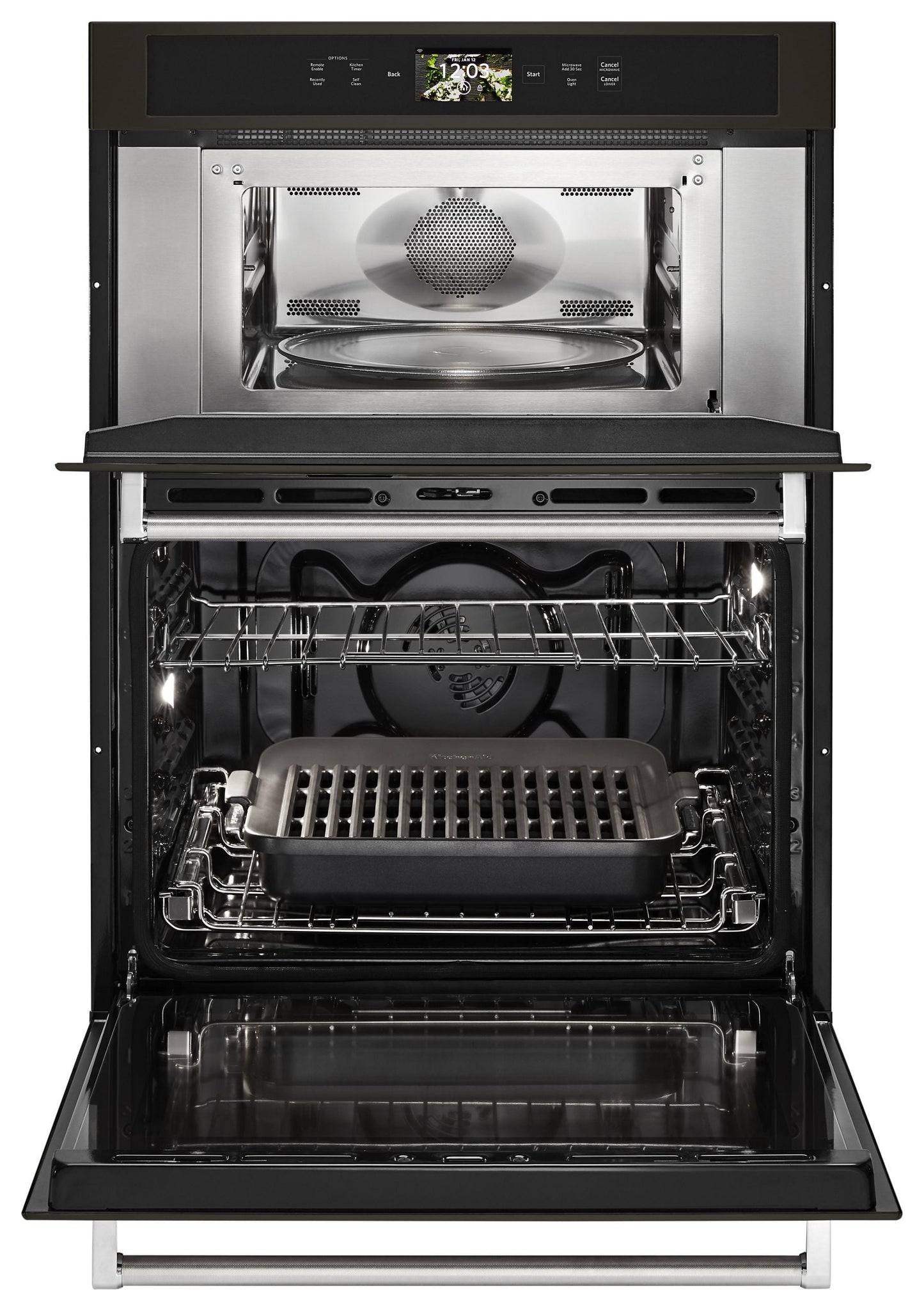 Kitchenaid KOCE900HBS Smart Oven+ 30" Combination Oven With Powered Attachments And Printshield&#8482; Finish - Black Stainless Steel With Printshield&#8482; Finish