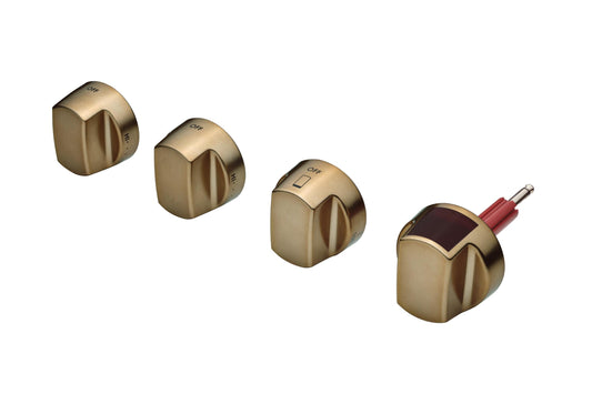 Wolf 9056266 30" Dual Fuel Brushed Brass Knob Kit