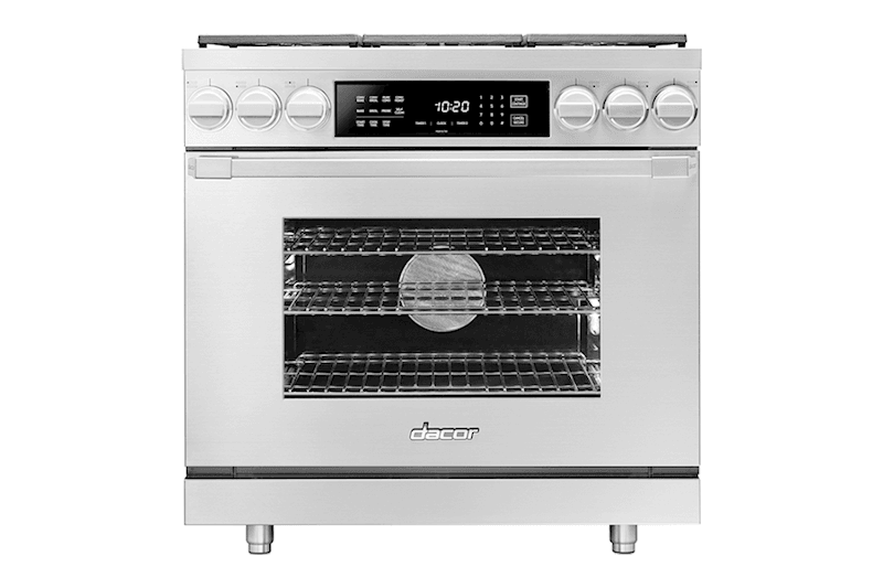 Dacor HDPR36SNGH 36" Dual Fuel Pro Range, Silver Stainless Steel, Natural Gas/High Alttitude