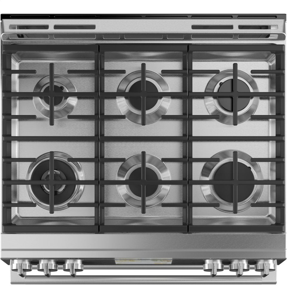 Cafe C2S950M2NS5 Café 30" Smart Slide-In, Front-Control, Dual-Fuel, Double-Oven Range With Convection In Platinum Glass