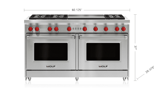 Wolf GR606DG 60" Gas Range - 6 Burners And Infrared Dual Griddle