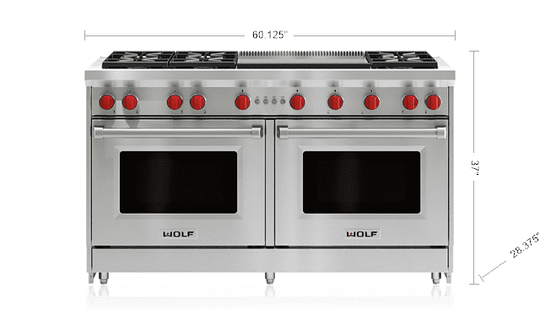 Wolf GR606DGLP 60" Gas Range - 6 Burners And Infrared Dual Griddle