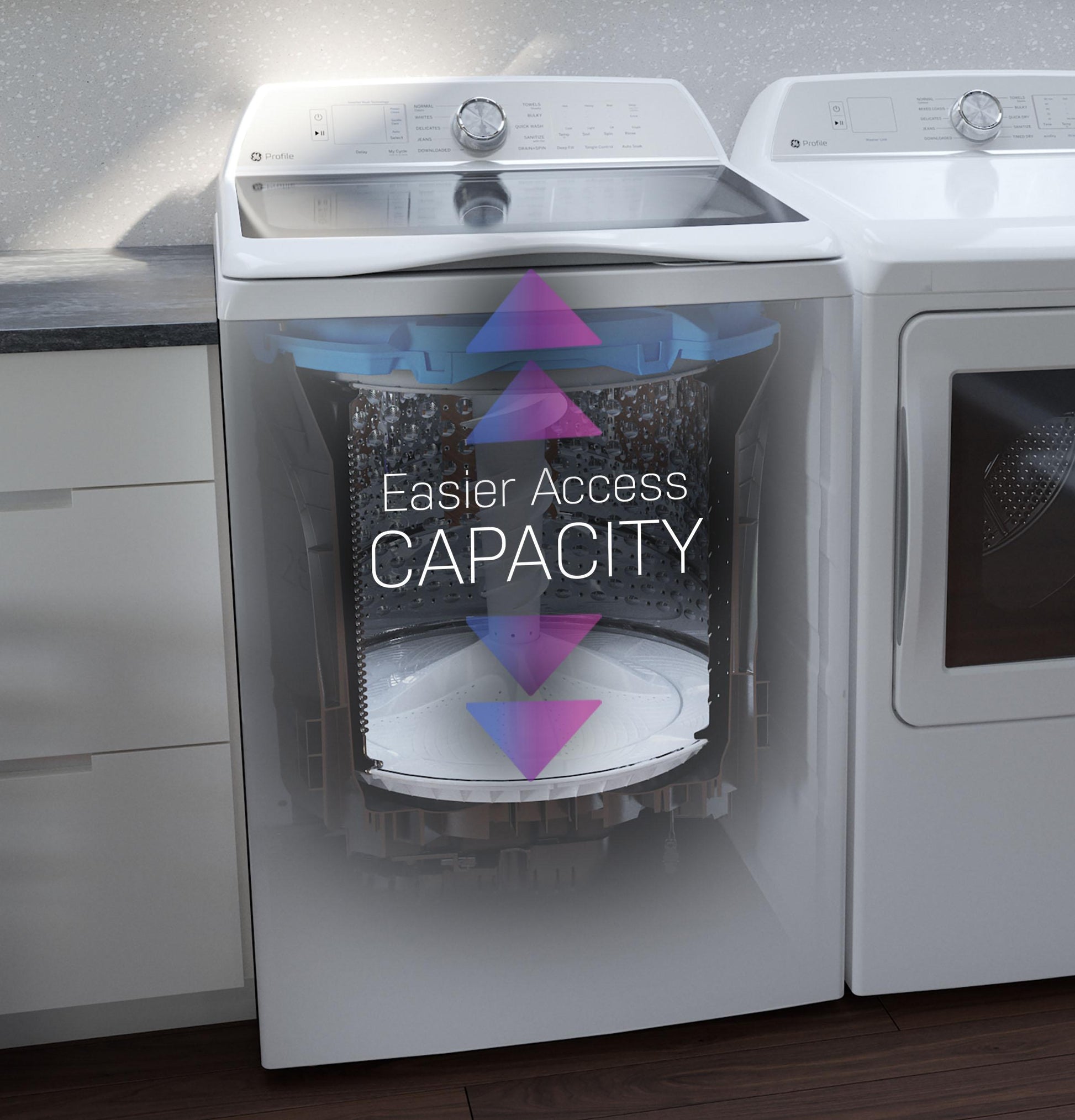 Ge Appliances PTW900BPTDG Ge Profile™ 5.4 Cu. Ft. Capacity Washer With Smarter Wash Technology And Flexdispense™