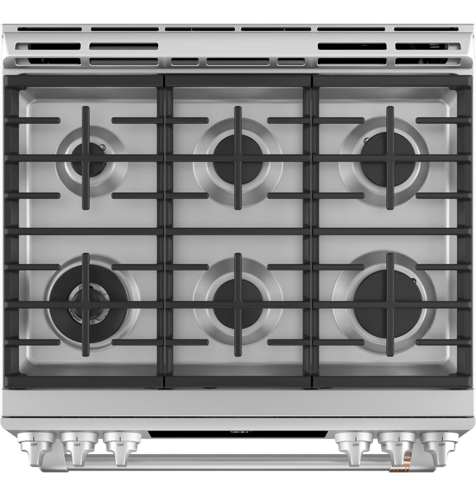 Cafe C2S900P2MS1 Café 30" Smart Slide-In, Front-Control, Dual-Fuel Range With Warming Drawer