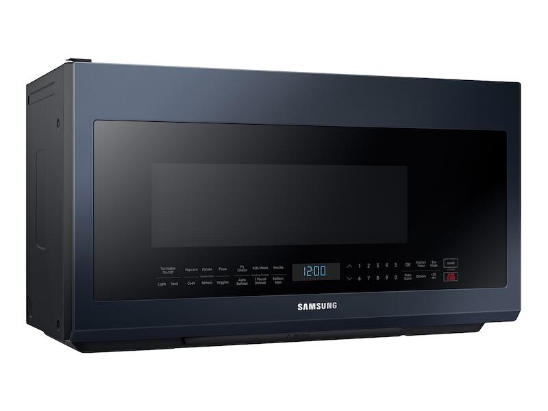 Samsung ME21A706BQN 2.1 Cu. Ft. Smart Bespoke Over-The-Range Microwave With Sensor Cooking In Fingerprint Resistant Navy Steel