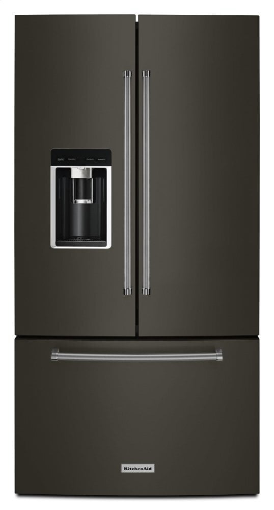 Kitchenaid KRFC704FBS 23.8 Cu. Ft. 36" Counter-Depth French Door Platinum Interior Refrigerator With Printshield™ Finish - Black Stainless Steel With Printshield™ Finish