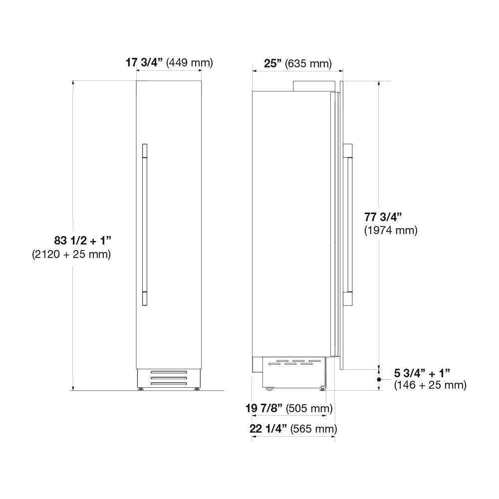 Fulgor Milano F7SFC18S1R 18" Freezer Column