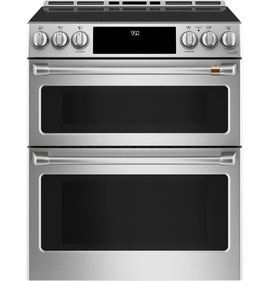 Cafe CHS950P2MS1 Café 30" Smart Slide-In, Front-Control, Induction And Convection Double-Oven Range