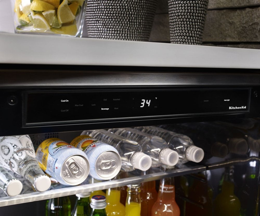 Kitchenaid KURR304ESS 24" Undercounter Refrigerator With Glass Door And Metal Trim Shelves - Stainless Steel