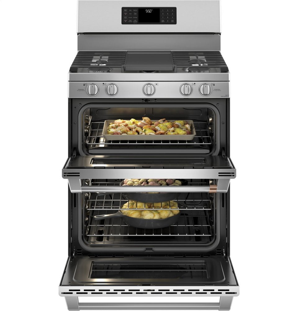 Cafe CGB550P2MS1 Café 30" Smart Free-Standing Gas Double-Oven Range With Convection