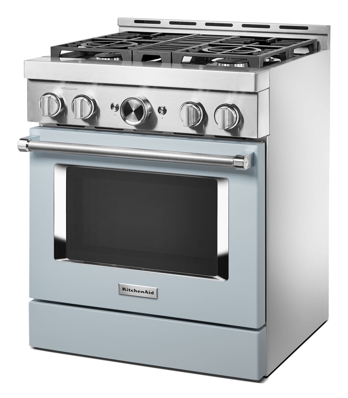 Kitchenaid KFGC500JMB Kitchenaid® 30'' Smart Commercial-Style Gas Range With 4 Burners - Misty Blue