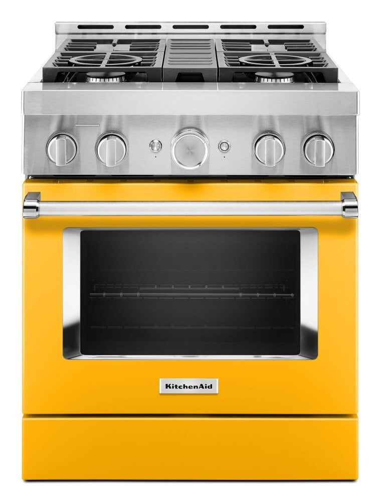 Kitchenaid KFGC500JYP Kitchenaid® 30'' Smart Commercial-Style Gas Range With 4 Burners - Yellow Pepper