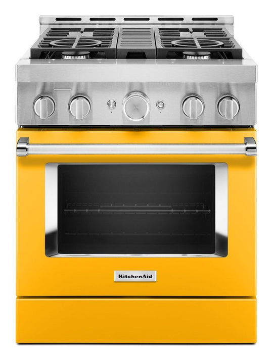 Kitchenaid KFGC500JYP Kitchenaid® 30'' Smart Commercial-Style Gas Range With 4 Burners - Yellow Pepper