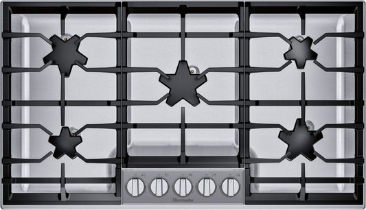 Thermador SGSXP365TS 36-Inch Masterpiece® Pedestal Star® Burner Gas Cooktop, Extralow® Select