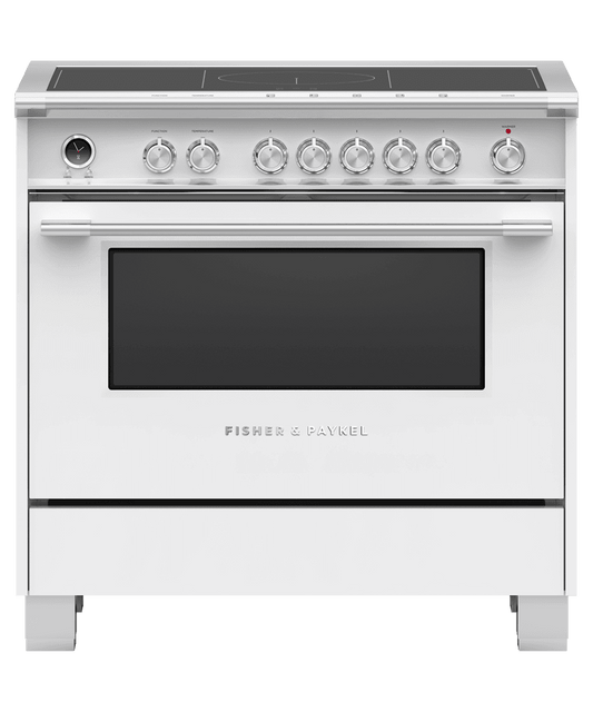 Fisher & Paykel OR36SCI6W1 Induction Range, 36", 5 Zones With Smartzone, Self-Cleaning