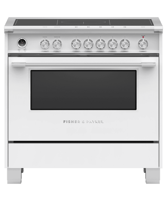 Fisher & Paykel OR36SCI6W1 Induction Range, 36", 5 Zones With Smartzone, Self-Cleaning