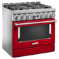 Kitchenaid KFGC506JPA Kitchenaid® 36'' Smart Commercial-Style Gas Range With 6 Burners - Passion Red