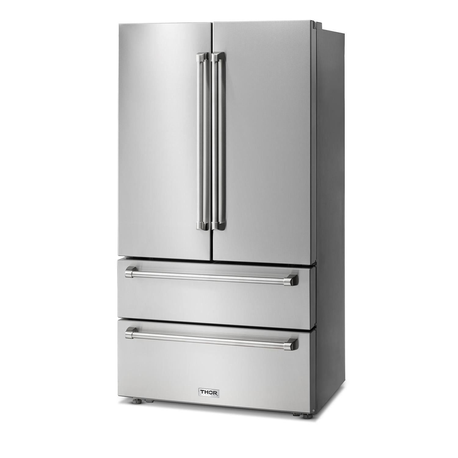 Thor Kitchen TRF3602 36 Inch Professional French Door Refrigerator With Freezer Drawers