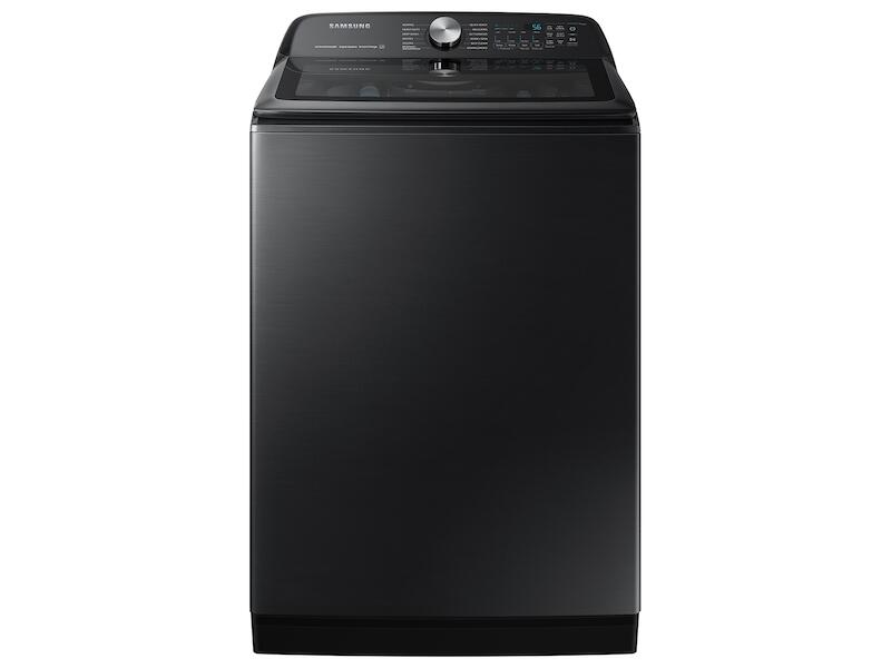 Samsung WA51A5505AV 5.1 Cu. Ft. Smart Top Load Washer With Activewave&#8482; Agitator And Super Speed Wash In Brushed Black