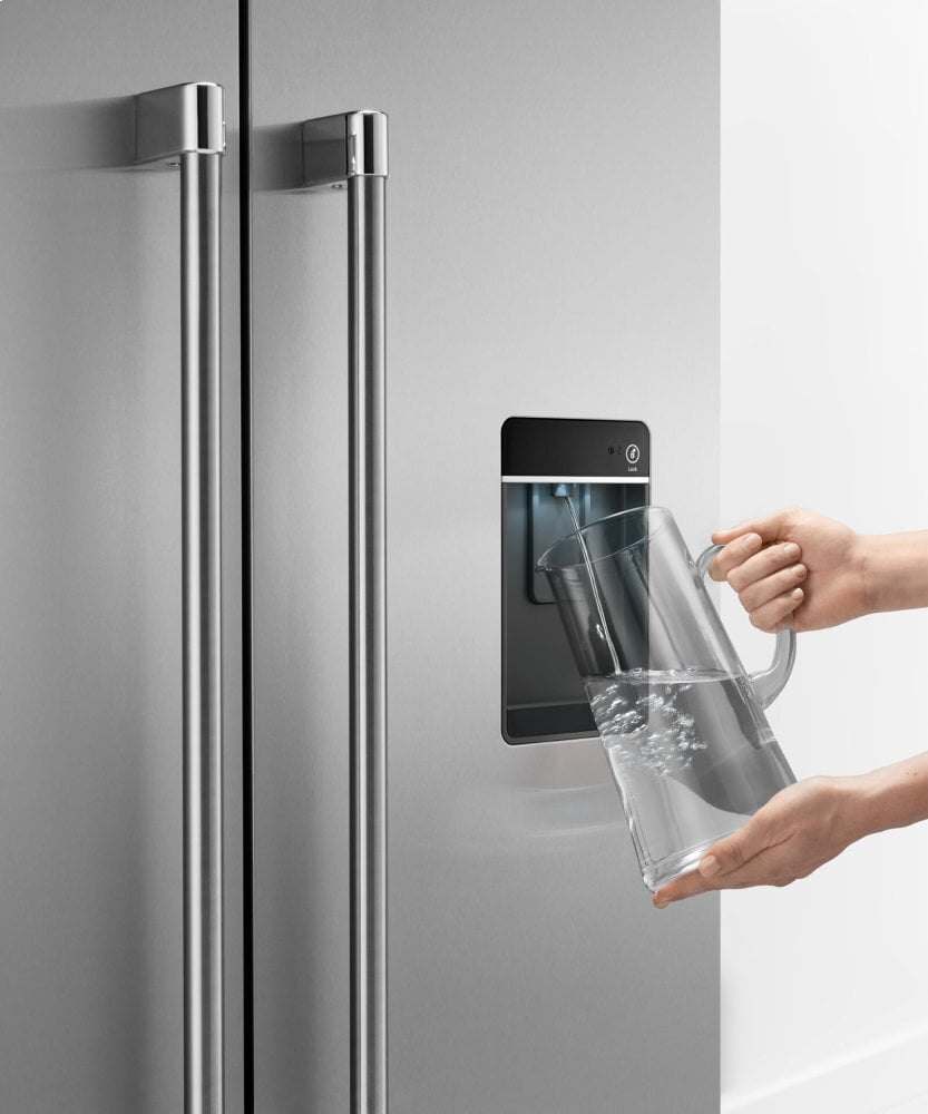 Fisher & Paykel RF201ACUSX1N Freestanding French Door Refrigerator Freezer, 36", 20.1 Cu Ft, Ice & Water
